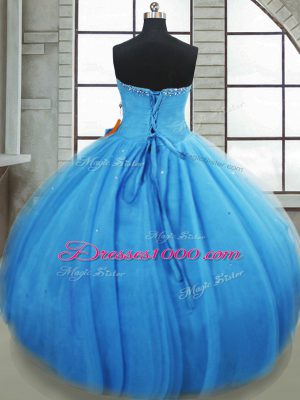 Baby Blue Sweetheart Lace Up Bowknot Vestidos de Quinceanera Sleeveless