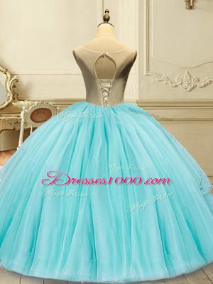 Custom Design Lilac Sleeveless Appliques Floor Length Ball Gown Prom Dress