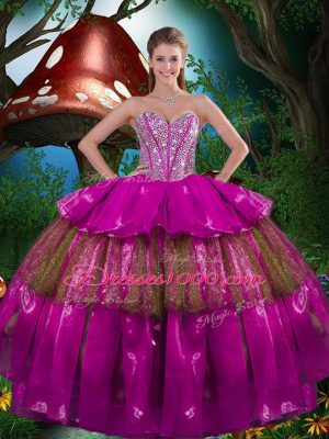 Free and Easy Multi-color Lace Up 15 Quinceanera Dress Beading and Ruffled Layers and Sequins Sleeveless Floor Length