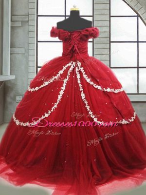 Sophisticated Tulle Sleeveless Quinceanera Gowns Brush Train and Appliques and Pick Ups