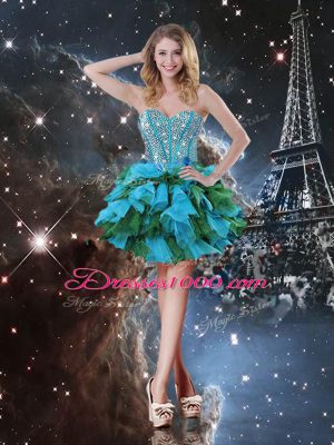 Chic Floor Length Multi-color 15th Birthday Dress Sweetheart Sleeveless Lace Up