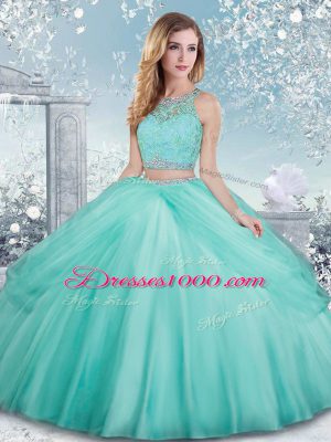 Sleeveless Beading and Lace Clasp Handle Vestidos de Quinceanera