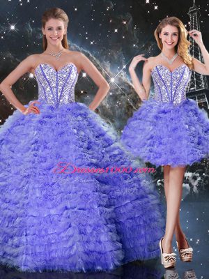 Stylish Organza Sleeveless Floor Length 15 Quinceanera Dress and Embroidery