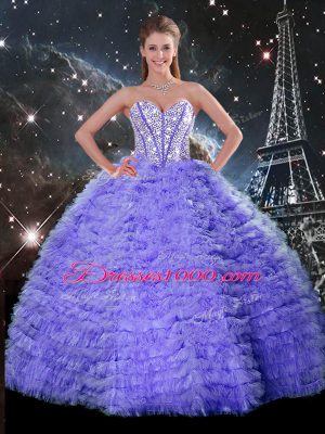 Stylish Organza Sleeveless Floor Length 15 Quinceanera Dress and Embroidery