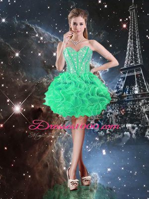 Sumptuous Organza Sleeveless Floor Length Quinceanera Dresses and Beading and Ruffles