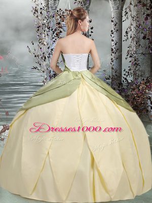 Multi-color Taffeta Lace Up 15th Birthday Dress Sleeveless Floor Length Ruching and Hand Made Flower