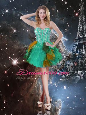 Multi-color Quinceanera Gowns Military Ball and Sweet 16 and Quinceanera with Ruffles Sweetheart Sleeveless Lace Up