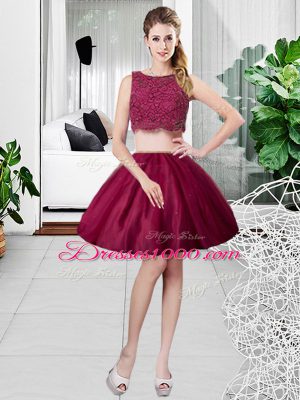 Best Sleeveless Floor Length Lace and Ruching Zipper Sweet 16 Dress with Fuchsia