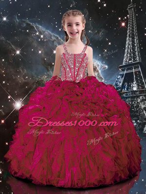 Chic Burgundy Sweet 16 Dress Military Ball and Sweet 16 and Quinceanera with Beading and Ruffles Sweetheart Sleeveless Lace Up