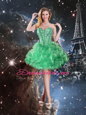 New Arrival Sleeveless Beading and Ruffles Lace Up Quinceanera Dress