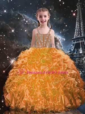 Best Sweetheart Sleeveless Organza 15th Birthday Dress Beading and Ruffles Lace Up