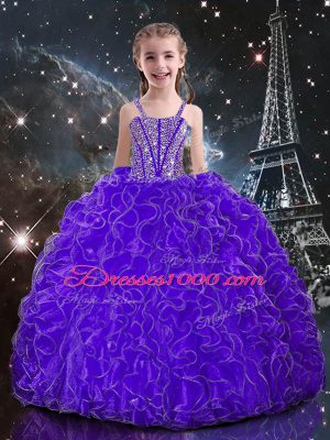 Sleeveless Lace Up Floor Length Beading and Ruffles Quinceanera Gowns