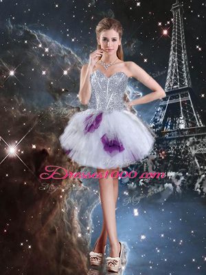 Decent Multi-color Sweetheart Neckline Beading and Ruffled Layers and Sequins Quinceanera Dresses Sleeveless Lace Up