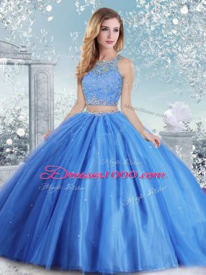 Floor Length Clasp Handle Sweet 16 Dresses Baby Blue for Sweet 16 and Quinceanera with Beading and Sequins