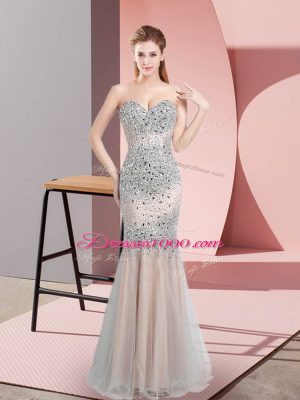 Cheap Floor Length Champagne Prom Evening Gown Sweetheart Sleeveless Zipper