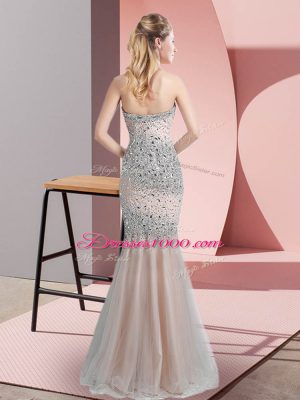 Cheap Floor Length Champagne Prom Evening Gown Sweetheart Sleeveless Zipper