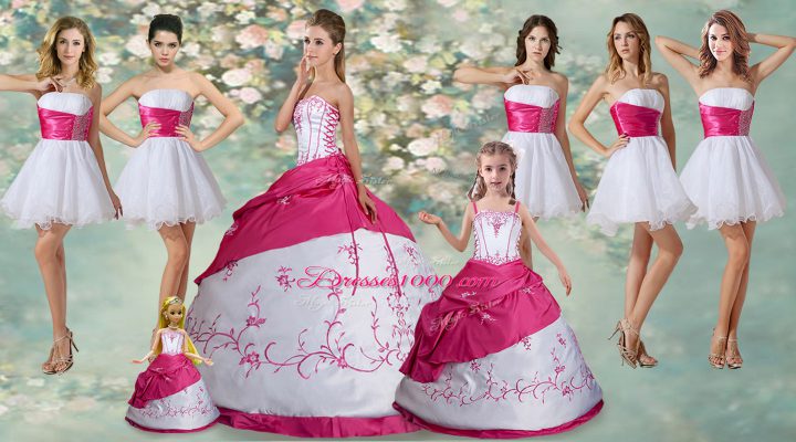 New Style White Sleeveless Taffeta Lace Up Quinceanera Gown for Military Ball and Sweet 16 and Quinceanera