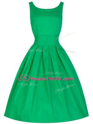 Extravagant Knee Length Green Wedding Guest Dresses Taffeta Sleeveless Ruching