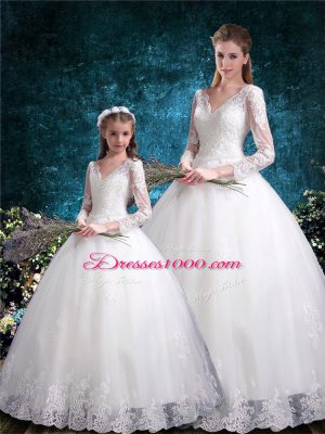 Low Price V-neck Half Sleeves Lace Up Quinceanera Dress White Tulle