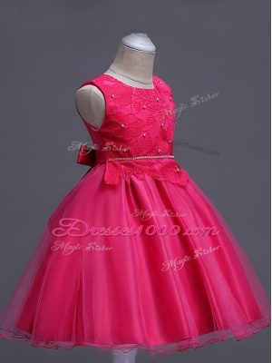 Custom Fit Sleeveless Lace Zipper Girls Pageant Dresses