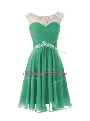 Perfect Cap Sleeves Beading Zipper Dress for Prom