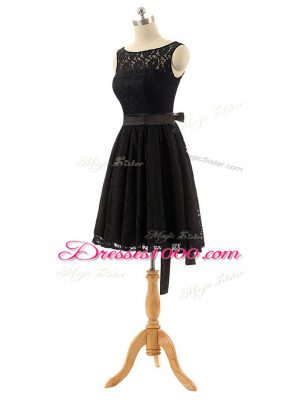 Fine Mini Length Empire Sleeveless Black Wedding Guest Dresses Zipper