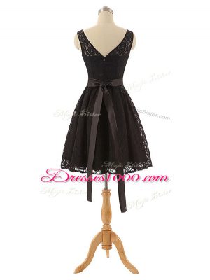 Fine Mini Length Empire Sleeveless Black Wedding Guest Dresses Zipper