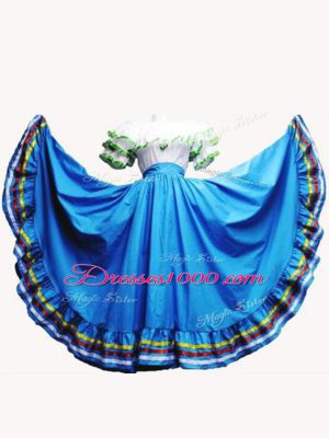 Edgy Baby Blue Lace Up Sweet 16 Quinceanera Dress Ruffled Layers Sleeveless Floor Length