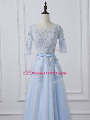 3 4 Length Sleeve Beading and Lace and Appliques Lace Up Mother of Bride Dresses