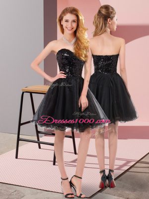 Sophisticated Tulle Sleeveless Mini Length Prom Dress and Sequins