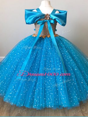 Comfortable Off The Shoulder Cap Sleeves Tulle Flower Girl Dresses for Less Sequins and Belt Zipper