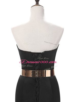 Admirable Black Sweetheart Neckline Belt Homecoming Dress Sleeveless Lace Up