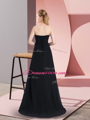 Traditional Chiffon Sleeveless Floor Length Prom Gown and Beading