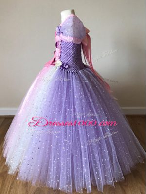 Attractive Floor Length Multi-color Kids Pageant Dress Off The Shoulder Cap Sleeves Side Zipper