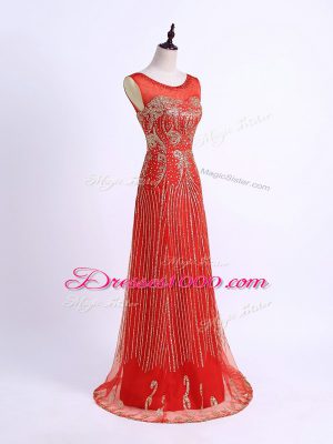 Discount Floor Length Red Homecoming Dress Sweetheart Sleeveless Zipper