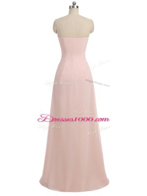 Eye-catching Chiffon Sleeveless Floor Length Quinceanera Dama Dress and Beading