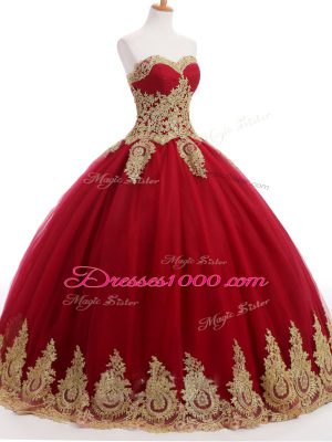 Deluxe Wine Red Ball Gowns Organza and Taffeta and Chiffon Sweetheart Sleeveless Ruffles and Sequins Floor Length Lace Up Sweet 16 Dress