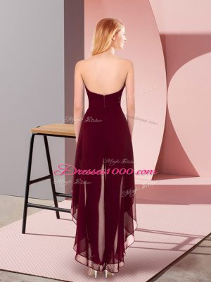 Best Burgundy Halter Top Neckline Beading Sleeveless Zipper