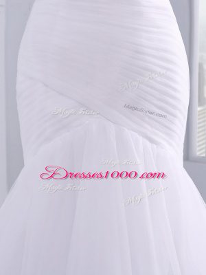 Discount White Sweetheart Neckline Ruching Bridal Gown Sleeveless Lace Up