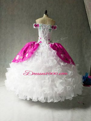 Fantastic Floor Length Ball Gowns Cap Sleeves Multi-color 15th Birthday Dress Lace Up