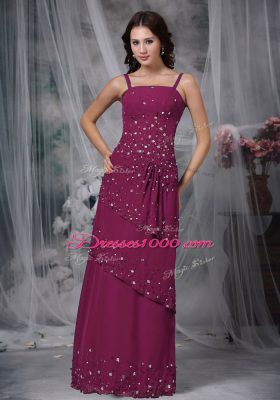 Chiffon Sleeveless Floor Length Mother of Bride Dresses and Beading