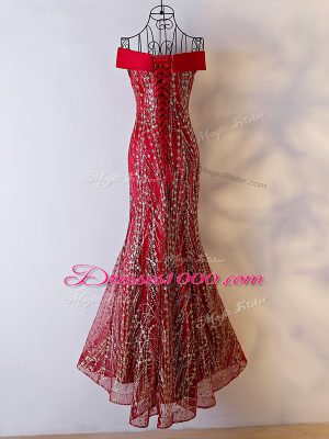 Artistic Floor Length Wine Red Chiffon Sleeveless Beading
