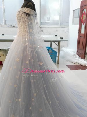 Tulle Sleeveless Wedding Dresses Watteau Train and Appliques