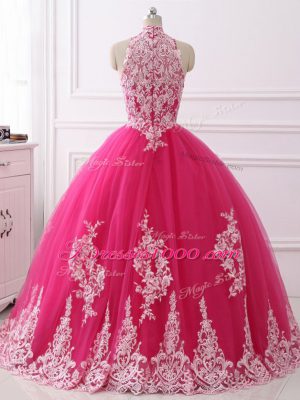 Tulle Sleeveless Floor Length Quinceanera Dress and Lace