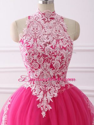 Tulle Sleeveless Floor Length Quinceanera Dress and Lace