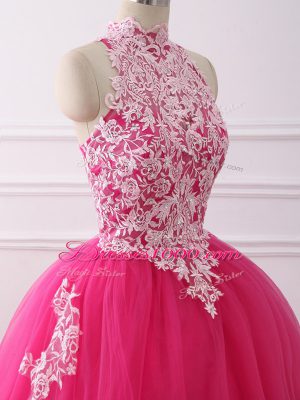 Tulle Sleeveless Floor Length Quinceanera Dress and Lace