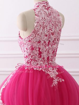 Tulle Sleeveless Floor Length Quinceanera Dress and Lace