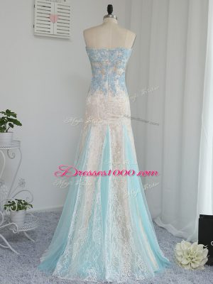 Luxurious Mermaid Prom Dresses Multi-color Sweetheart Tulle Sleeveless Floor Length Zipper