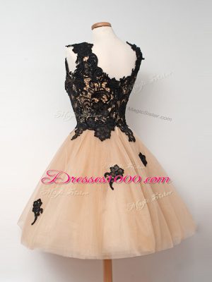 Ball Gowns Dama Dress for Quinceanera Pink Straps Tulle Sleeveless Knee Length Zipper