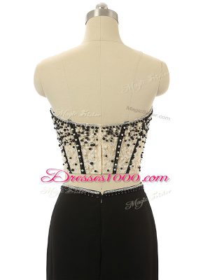 Dramatic Sweetheart Sleeveless Brush Train Zipper Dress Like A Star Light Blue Elastic Woven Satin